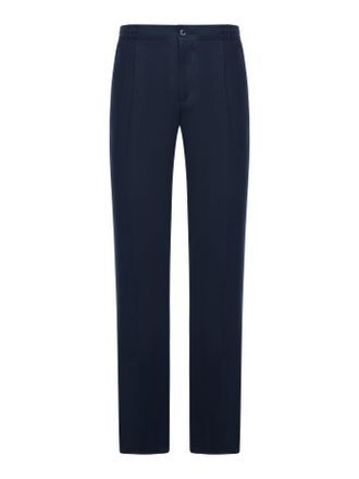 Kiton STRAIGHT FIT LINEN TROUSERS WITH ELASTIC WAIST - Kiton - Man