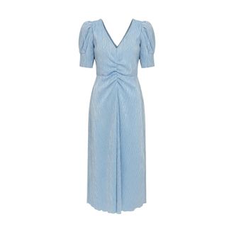 Rotate Sierina Dress Exclusive - Dames - Casual kleedjes - Blauw - XS - Satijn - Kleedjes