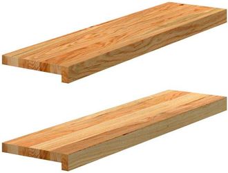 vidaXL Alféizares de ventana 2 uds madera maciza roble marrón claro vidaXL