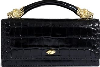 Alexis Bittar Lioness Croc Embossed Leather Bag in Black at Nordstrom