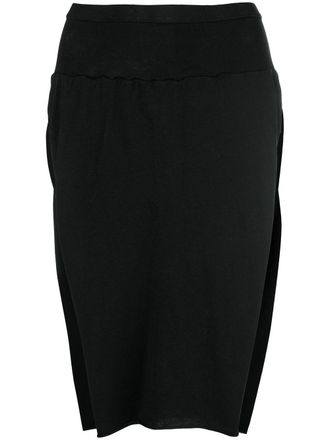 Rick Owens side slits skirt - women - Cotton - M - Black