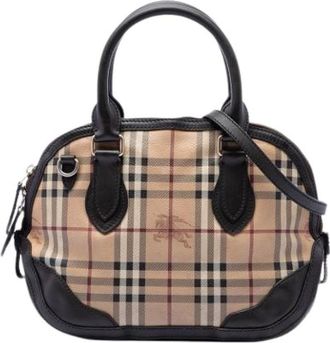 Burberry Borsa a mano Haymarket Check Pre-owned - - Pre-owned - Donna - Beige - ONE SIZE