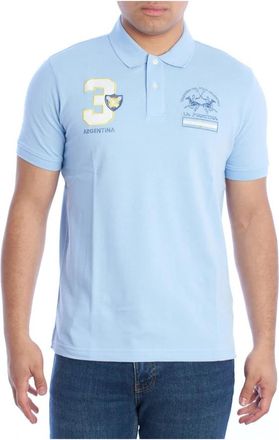 La Martina Polo Shirt met Korte Mouwen - Heren - Polos - Blauw - S - Katoen - Tops