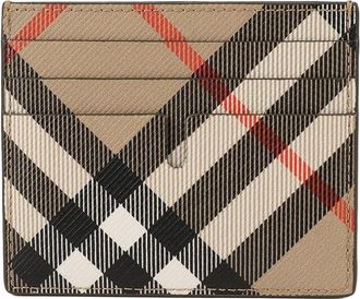 Burberry Brown Spandex Check Card Case (Authentic Pre-Loved)