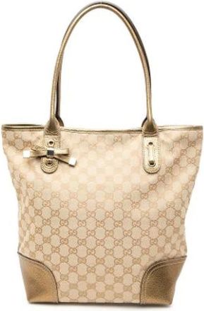 Gucci Pre-owned Tote Bags, female, Brown, Size: ONE SIZE Pre-owned Vintage Leather Tote Bag