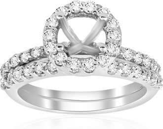 Pompeii3 7/8ct Diamond Engagement Wedding Ring Setting 14K White Gold Mounting Size Selectable