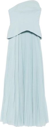 Solace London Heldere Blauwe Geplooide Strapless Jurk - Dames - Feestkleedjes - Blauw - S - Kleedjes