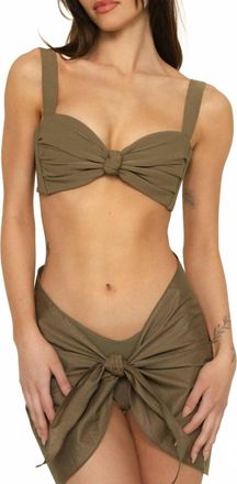 Montce Swim Self-Tie Mini Sarong In Khaki