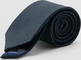 Mango Cravatta seta tinta unita navy - Uomo - Taglia unica - MANGO MAN