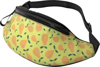 Generic Funny Pear Leaves Waist Bag Bum Bag With Headphone Jack Bumbags For Cycling Gym Camping 14X35Cm