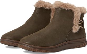 Clarks Breeze Fur Womens Boots Dark Olive Combi Textile : 7.5 B - Medium