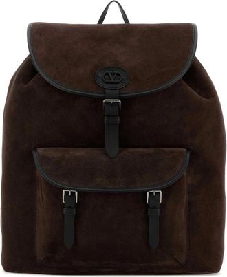 Valentino Garavani Antibes Suede Rugzak - Heren - Rugzakken - Bruin - ONE Size - Leer - Tassen