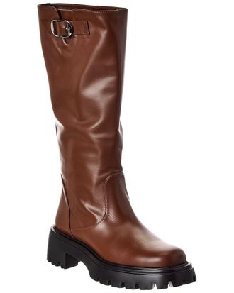 Stuart Weitzman Emerson Buckle Leather Knee-Boot