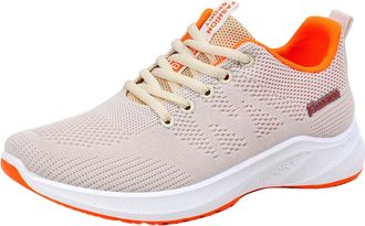 Generic Running Shoes, Walking Trainers Womens, Womens Summer New Breathable Trainers - Trendy Versatile Sports Shoes for Women Beige