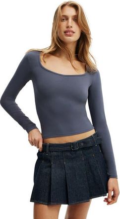 Cotton On Womens Hold Me Long Sleeve in Blue Slate at Nordstrom, Size Xx-Small