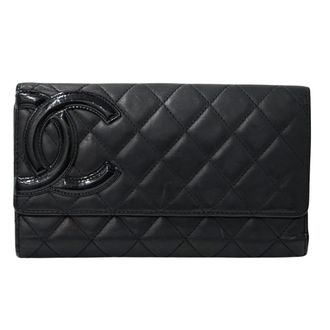 Chanel Black Pink Leather Long Wallet (Bi-Fold) (Pre-Owned)