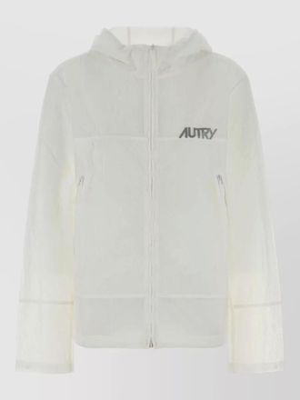 Autry nylon hooded windbreaker jacket long sleeves