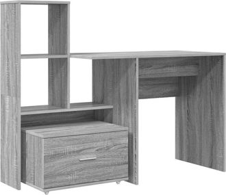 vidaXL Desk Grey sonoma 131.5 x 50 x 106.5 cm Engineered wood Vidaxl