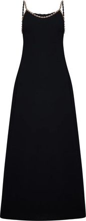 Silvian Heach Lange Jurk met Sierbandjes - Dames - Avondkleed - Zwart - M - Kleedjes