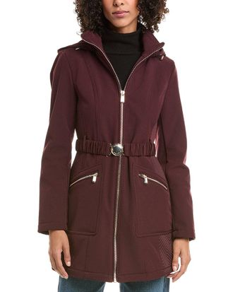 Kensie Seatbelt Buckle Hooded Softshell Jacket