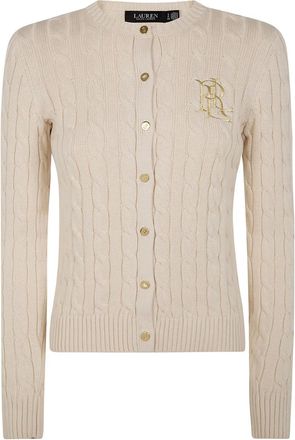 Ralph Lauren Beige Ralhan Cable Knit Cotton Cardigan