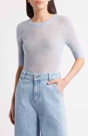 BOSS Fusionana Short Sleeve Sweater in Lt Past/bu at Nordstrom Rack, Size Medium