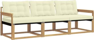 vidaXL Conjunto De Sof&aacute;s De Exterior 3 Uds. Blanco Y Crema Vidaxl