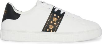 Versace Studded Greca Sneakers - Heren - Sneakers - Wit - 41 EU - Polyester - Schoenen