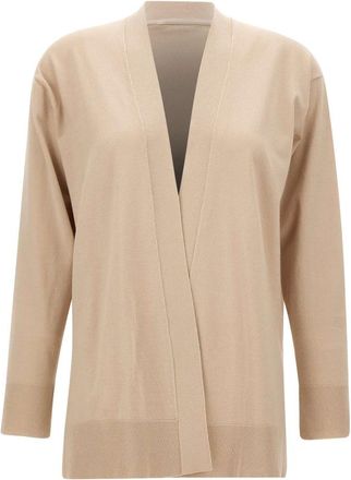 Elena Miro Viscose-blend Cardigan - Dames - Vesten - Beige - L - Truien & Vesten