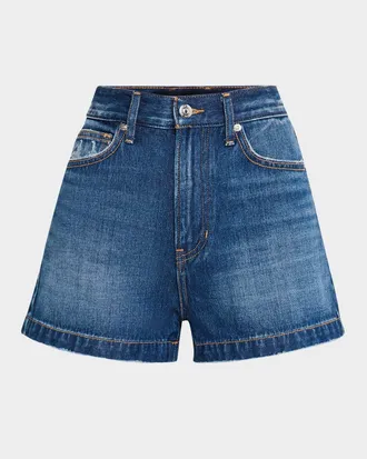 Veronica Beard Timmi High-Rise Denim Shorts