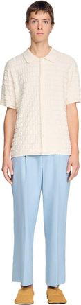 Sandro Terry knit shirt in Ecru at Nordstrom, Size Xx-Large