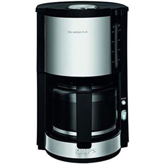 Krups Proaroma Plus - Cafetera (independiente, Cafetera De Filtro, 1,25 L, 1100 W, Negro, Acero Inoxidable, Transparente)
