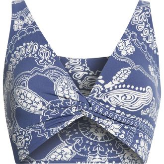Free People FP Movement Never Better Twist Crop Top in Blue Indigo Bandana at Nordstrom, Size X-Large