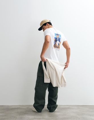 Polo Ralph Lauren T-shirt custom slim fit bianca con grafica con orsetto-Bianco