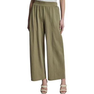 DKNY Logo Pull-On Wide Leg Pants in Lght Fatigue at Nordstrom, Size X-Large