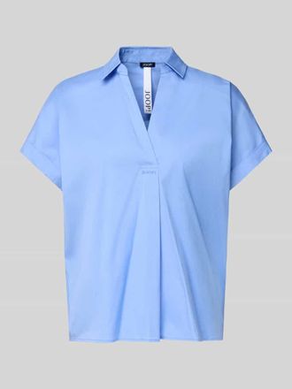 Joop Regular Fit Bluse mit V-Ausschnitt Modell Basilia in Blau, Gr&ouml;&szlig;e 34