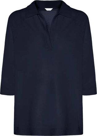 Malo Black Polo V-Neck Cotton Polo Shirt