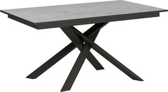 Itamoby Mesa extensible 90x160/220 cm efecto madera gris cemento/gris, hierro