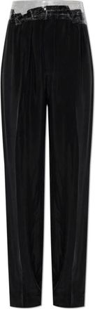 Maison Margiela Pleated Broeken - Dames - Wijde Broeken - Zwart - S - Broeken