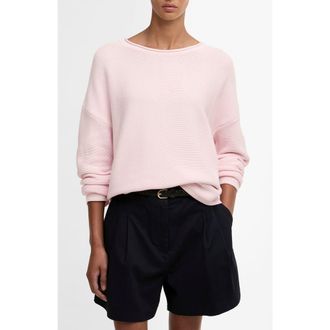 Barbour Marine Relaxed Fit Cotton Sweater in Pink at Nordstrom, Size 10 Us