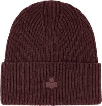 Isabel Marant Accessoires, Dames, Rood, ONE Size, Katoen, Mayers Ribbed Beanie