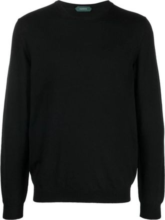 Zanone Stijlvolle Giro Z0015 Shirt - Heren - Ronde hals truien - Zwart - 2XL - Truien & Vesten