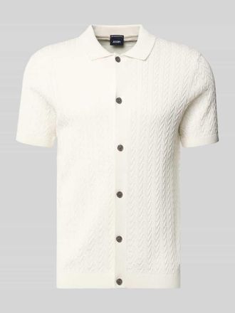 Joop Strickshirt mit Polokragen Modell Tristao in Offwhite, Gr&ouml;&szlig;e XXXL