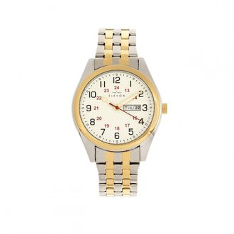Elevon Watches Gann White Dial Two-tone Mens Watch ELE106-4