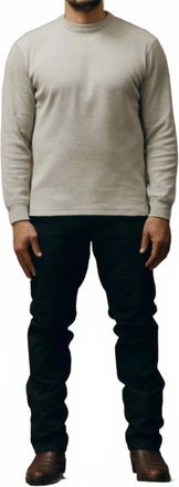 Filson Waffle Knit Thermal Crewneck Sweatshirt In Light Heather Grey