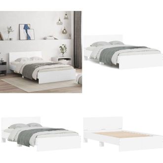 vidaXL Giroletto con Testiera Bianco 120x190 cm - Testiera letto - Letto con testiera