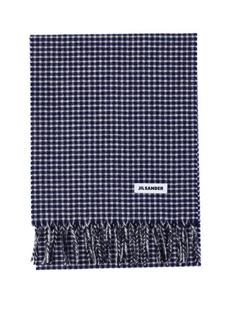 Jil Sander Mens Scarfs Blue Virgin Wool