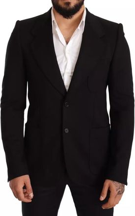 Dolce & Gabbana Mens Classic Fit Blazer Black Wool - Size EU 48 (Mens)