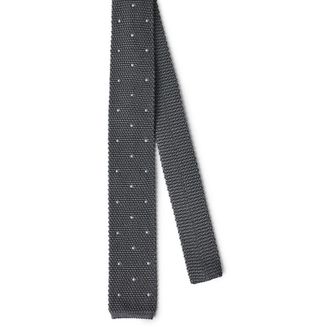 Brunello Cucinelli Mens Grey Silk Knit Tie