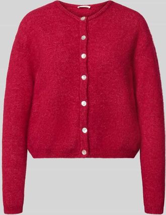 American Vintage American Vintage Cardigan aus Woll-Mix mit Rundhalsausschnitt Modell VITOW in Bordeaux Melange, Gr&ouml;&szlig;e L